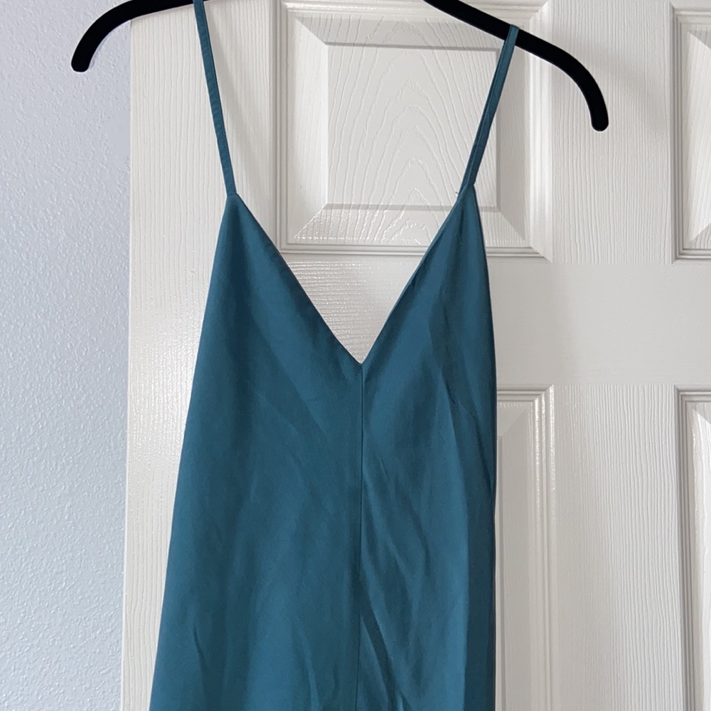 AVEC LES FILLES Aqua Slit Dress